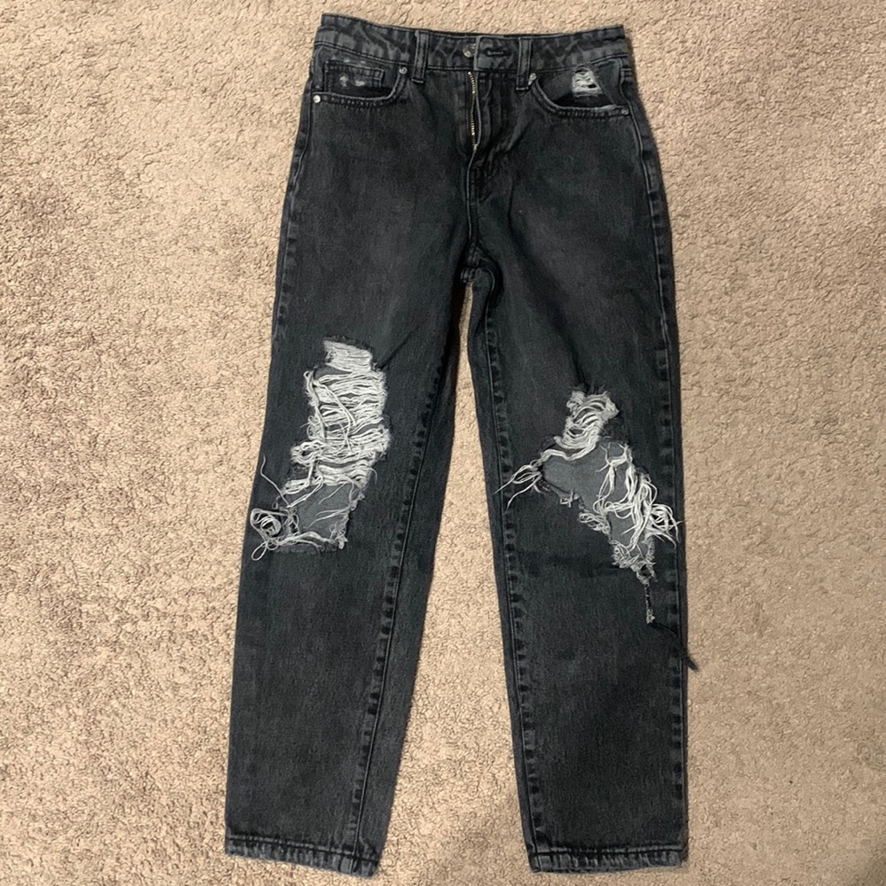 Girls RSQ distressed 90’s black jeans - size 12